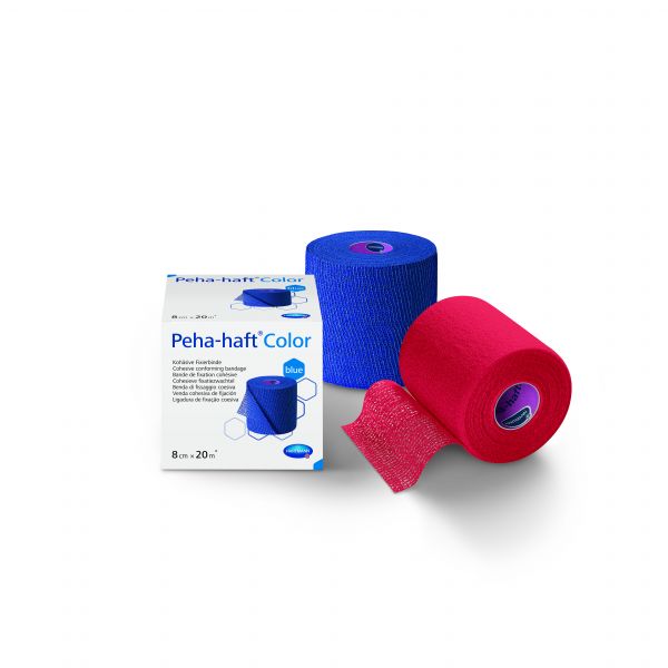 Peha-haft® Color, Fixierbinde, 8cm x 20m, rot