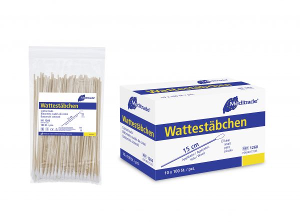 Meditrade® Wattestäbchen, kleiner Kopf, unsteril