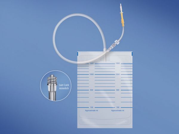 Gallendrainagebeutel, 1500ml, 90cm, m. Luer-Lock