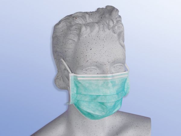 GESICHTSMASKE m.Fixband gruen