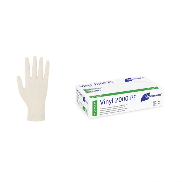 Meditrade® Vinyl 2000, Handschuhe, Gr. L, unst.