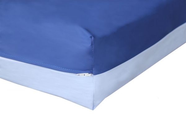 PU-Vollbezug hellblau/dunkelblau 200x90x16/17 cm