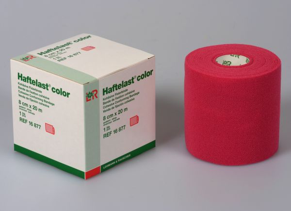 Haftelast® kohäsive Fixierbinde, 8cm x 20m, rot