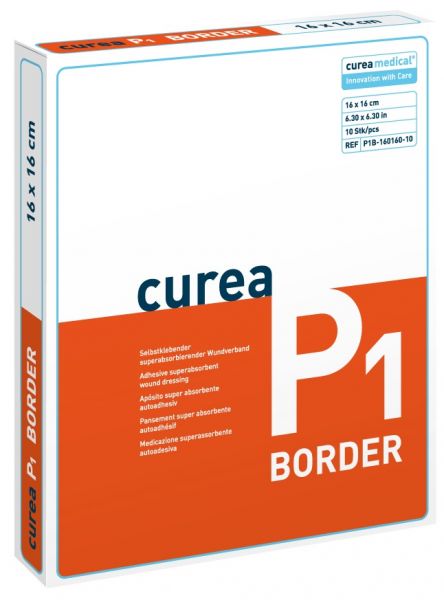 Curea P1 Border selbstklebende Wundaufl.16x16cm