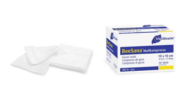 BeeSana® Mullkompresse, 10 x 20cm, 8-fach, unst.