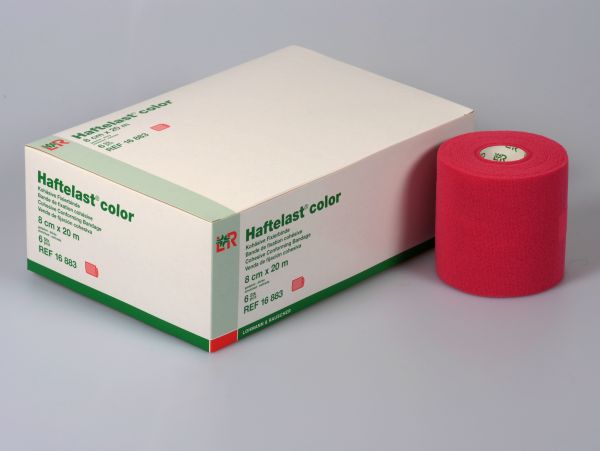 Haftelast® kohäsive Fixierbinde, 8cm x 20m, rot