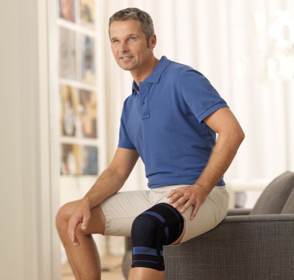 TRICODUR Genu Bandage Gr.XS weiss blau