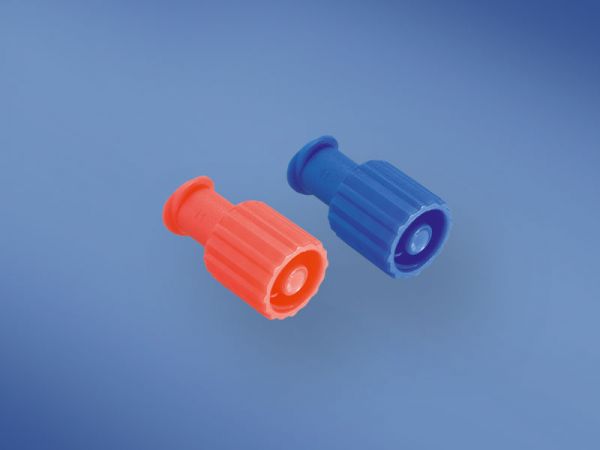Kombi-Stopfen, Luer-Lock, beidseitig, blau