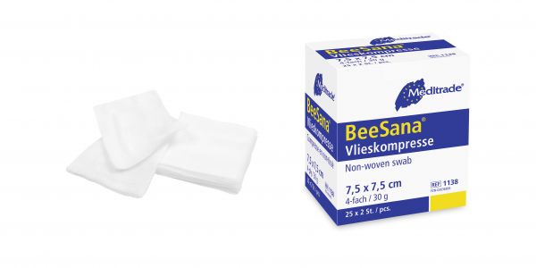 BeeSana® Vlieskompresse, 10 x 20cm, 4fach, steril