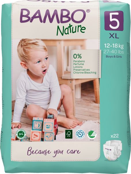 Bambo® Nature, Babywindel XL Gr.5 12-18 KG
