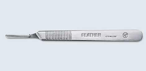 SKALPELL Griff Feather Mess.verchr.f.Kl.10-15 Gr.3