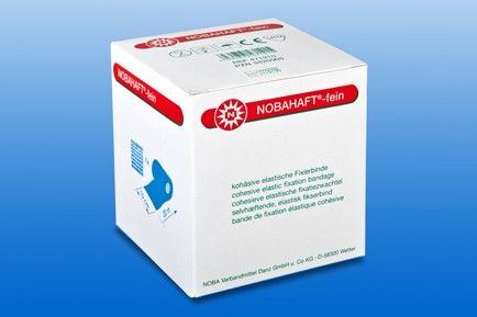 NOBAHAFT fein kohäsive Mullbinde 10 cmx20 m blau