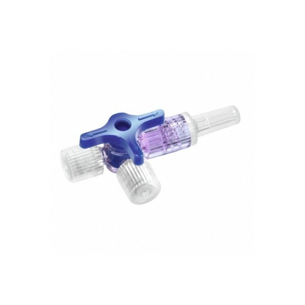 Discofix®-3 Dreiwegehahn, 360° drehbar, blau