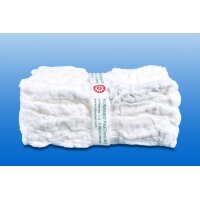 BAUCHTUCH 45x45 cm 4fach weiß o.Schlaufe