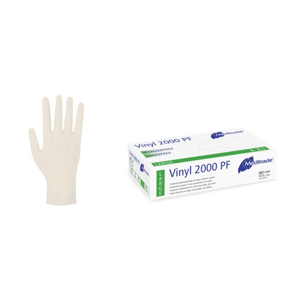Meditrade® Vinyl 2000, Handschuhe, Gr. L, unst.