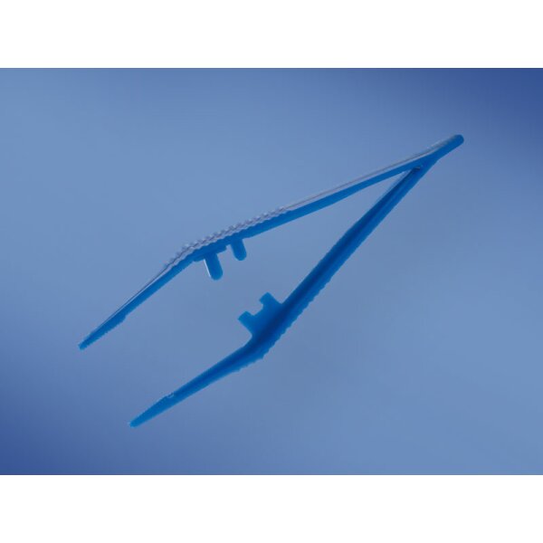 Einmal-Pinzette, 13cm lang, steril, blau
