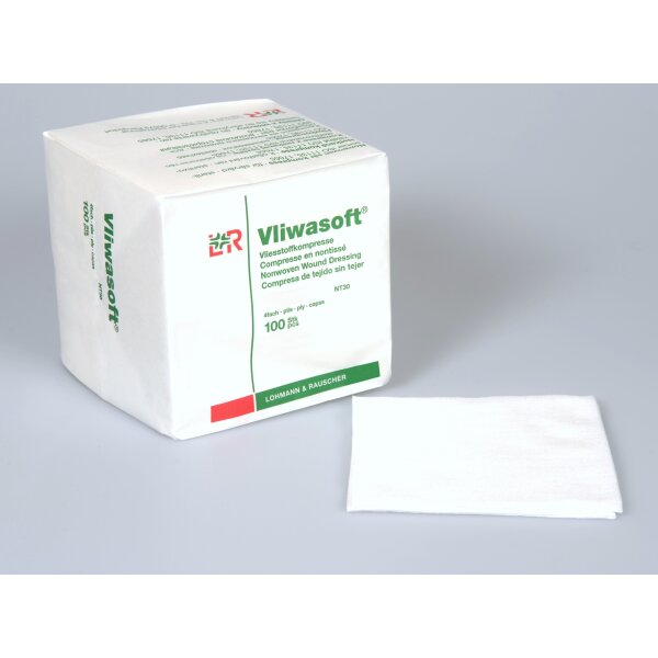 Vliwasoft® Vlieskompr., 5 x 5cm, unsteril, 4-lagig