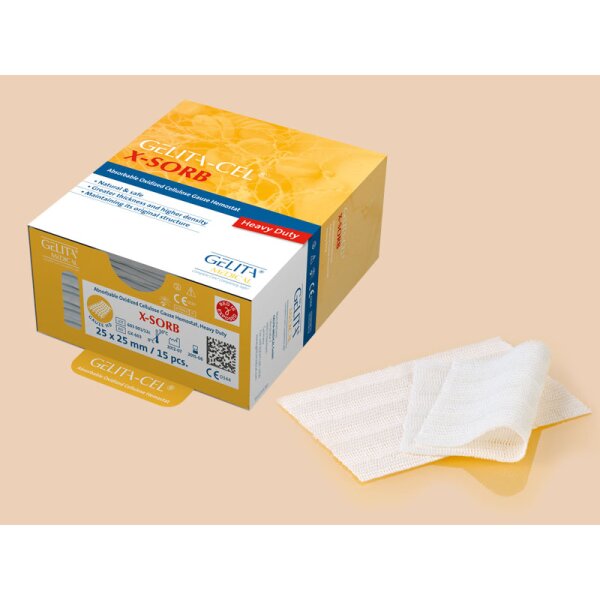 Gelita-Cel® X-Sorb, Gaze-Hämostyptikum, 25 x 25mm