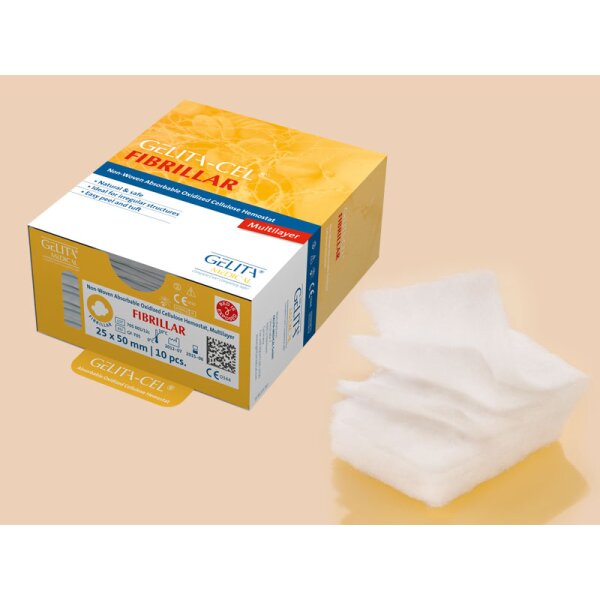 Gelita-Cel® Fibrillar, Vlies-Hämostyp., 100x100mm