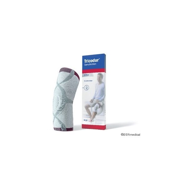 TRICODUR GenuMotion Bandage Gr.6/3XL weiß/gr/rot