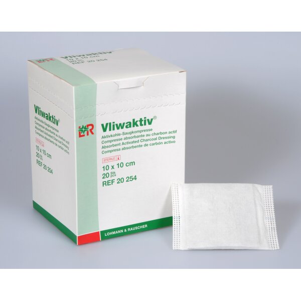 Vliwaktiv® Aktivkohle-Saugkompresse, 10 x 10cm
