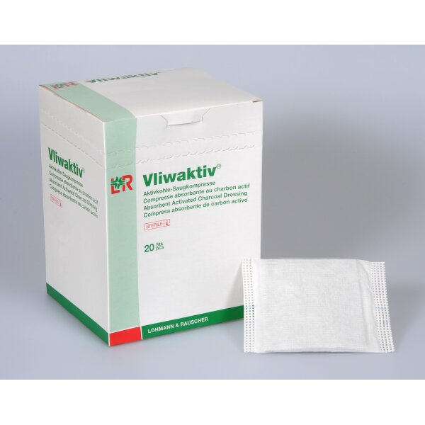 Vliwaktiv® Aktivkohle-Saugkompresse, 10 x 20cm
