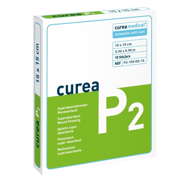CUREA P2 superabsorb.Wundauflage 15x15 cm