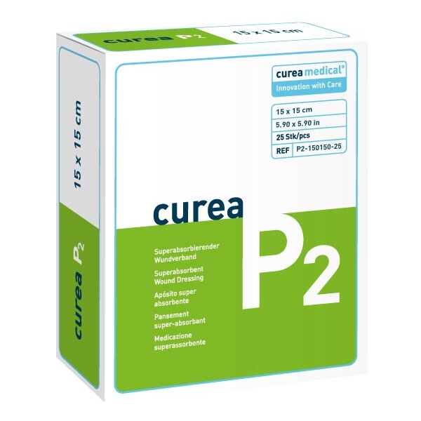 CUREA P2 superabsorb.Wundauflage 15x15 cm