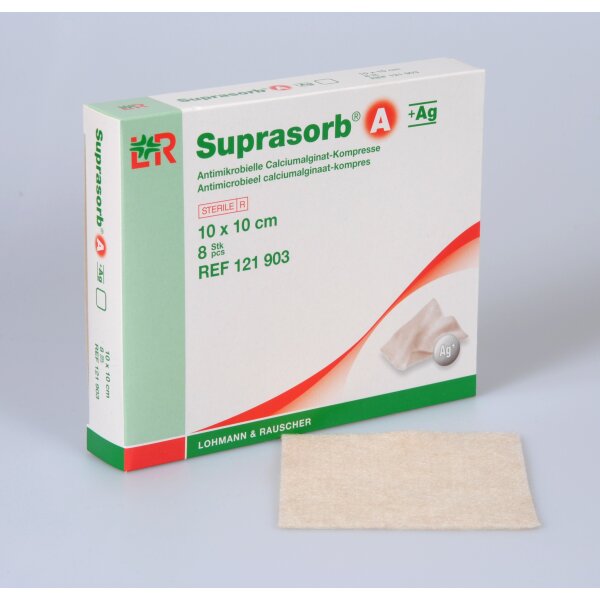 Suprasorb® A + Ag, Calciumalginat-Verband, 10x10cm