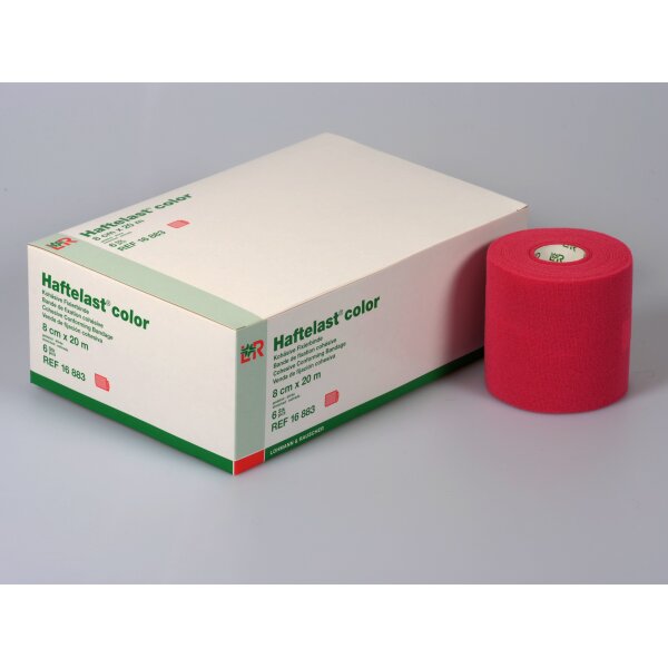 Haftelast® kohäsive Fixierbinde, 8cm x 20m, rot