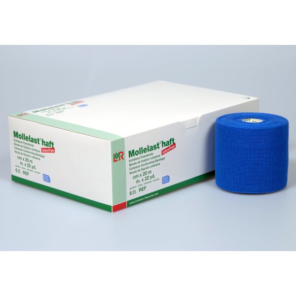 Mollelast Haft, kohäsive Fixierb. 8cm x 20m blau