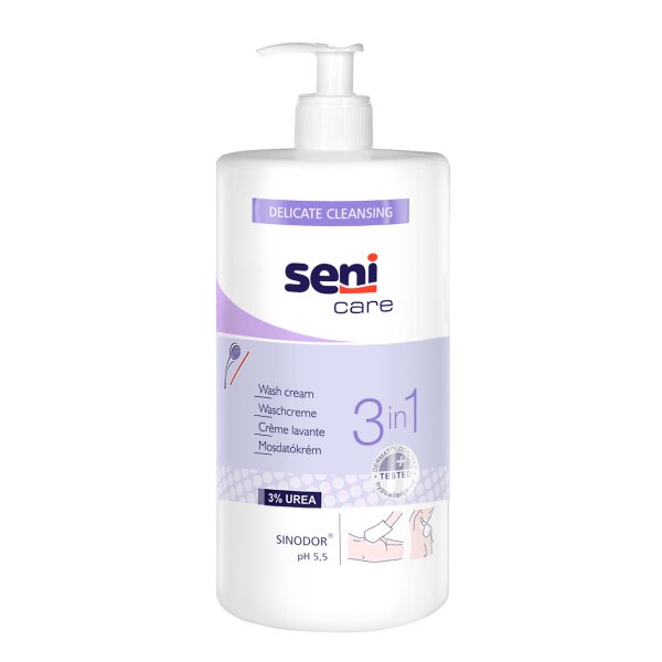 Seni Care Waschcreme 3 in 1 mit 3% UREA, 1000 ml
