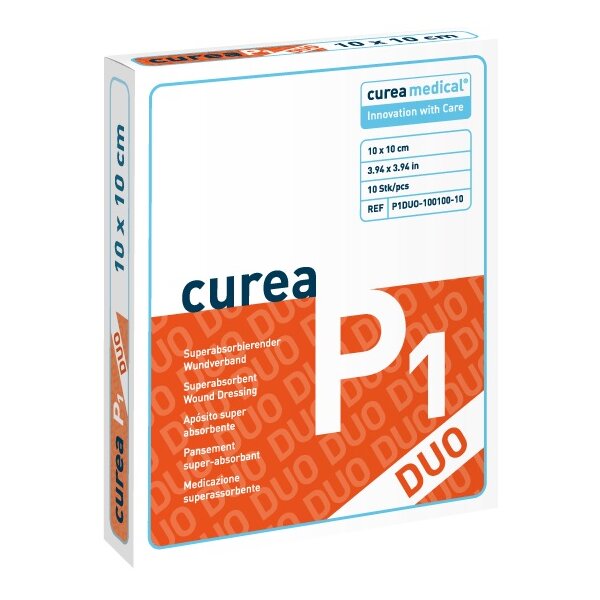 Curea P1 Duo superabs. Wundauflage 10x10 cm