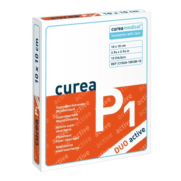 Curea P1 Duo active superabs.Wundauflage 10x10cm
