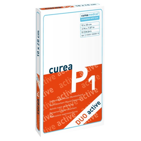 CUREA P1 duo active superabs.Wundaufl.10x20 cm