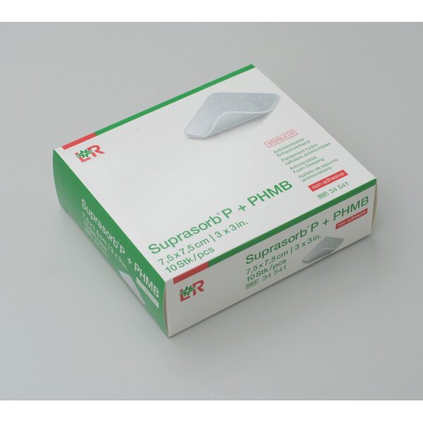 Suprasorb® P + PHMB, PU Schaumverband, 7,5x7,5cm