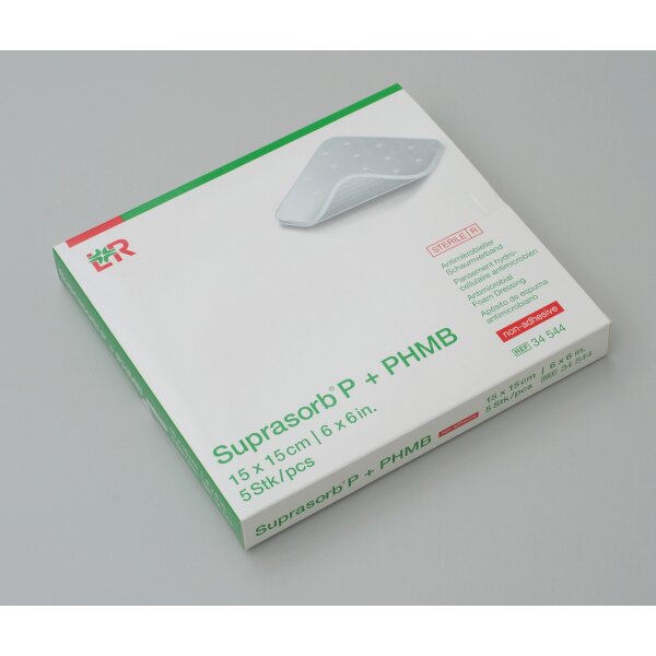 Suprasorb® P + PHMB, PU Schaumverband, 15x15cm