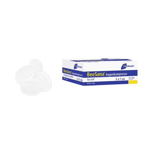 BeeSana® Augenkompresse, 5,6 x 7,2cm, unsteril