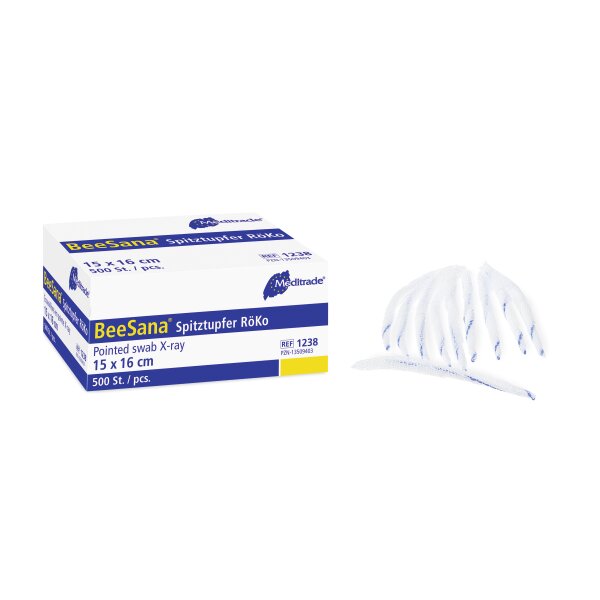 BeeSana® Spitztupfer RöKo, 6 x 8cm, steril