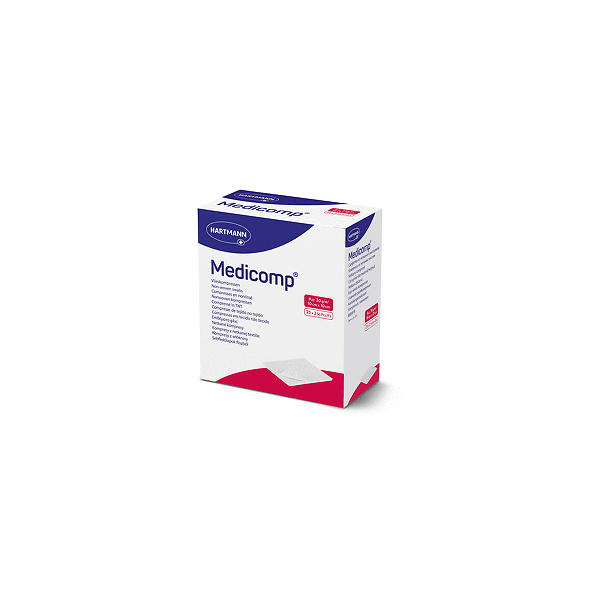 Medicomp® Vliesskompr., 10 x 10cm, steril 4 lagig