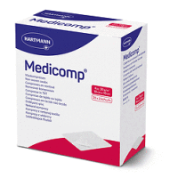 Medicomp® Vliesskompr., 10 x 10cm, steril 4 lagig