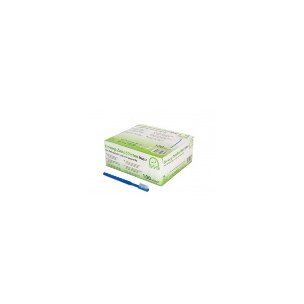 Medi-Inn® Einmalzahnbürsten mit Paste, blau