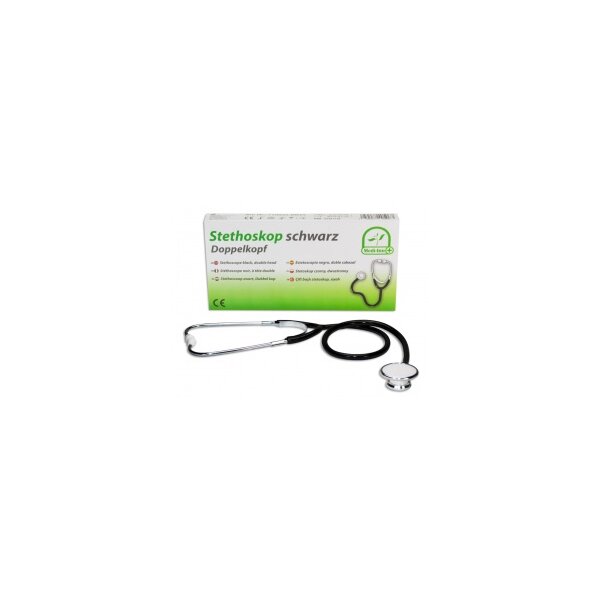 Medi-Inn® Stethoskop Doppelkopf, schwarz