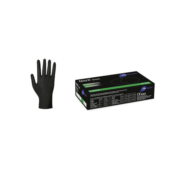NITRIL BLACK Unt.Handschuhe unster.puderfrei Gr.M